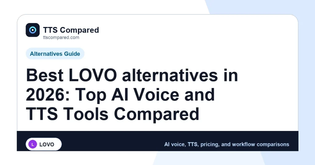 Best LOVO alternatives in 2026: Top AI Voice and TTS Tools Compared cover image