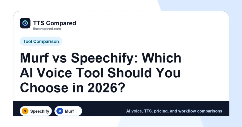 Murf vs Speechify: Which AI Voice Tool Should You Choose in 2026? cover image