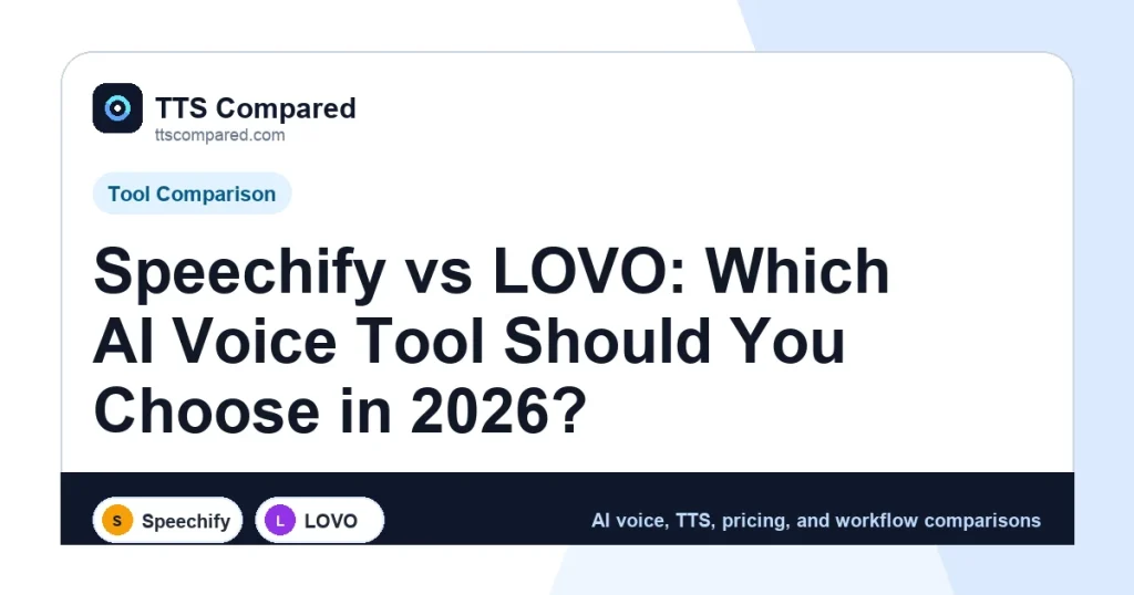 Speechify vs LOVO: Which AI Voice Tool Should You Choose in 2026? cover image