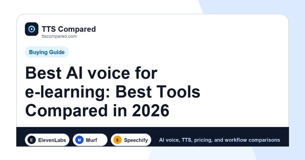 Best AI voice for e-learning: Best Tools Compared in 2026 cover image