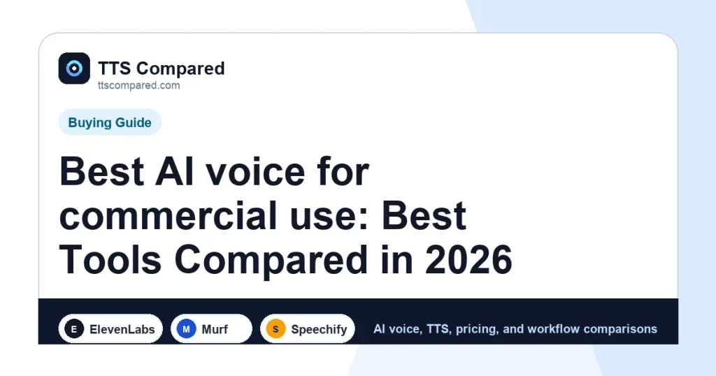 Best AI voice for commercial use: Best Tools Compared in 2026 cover image