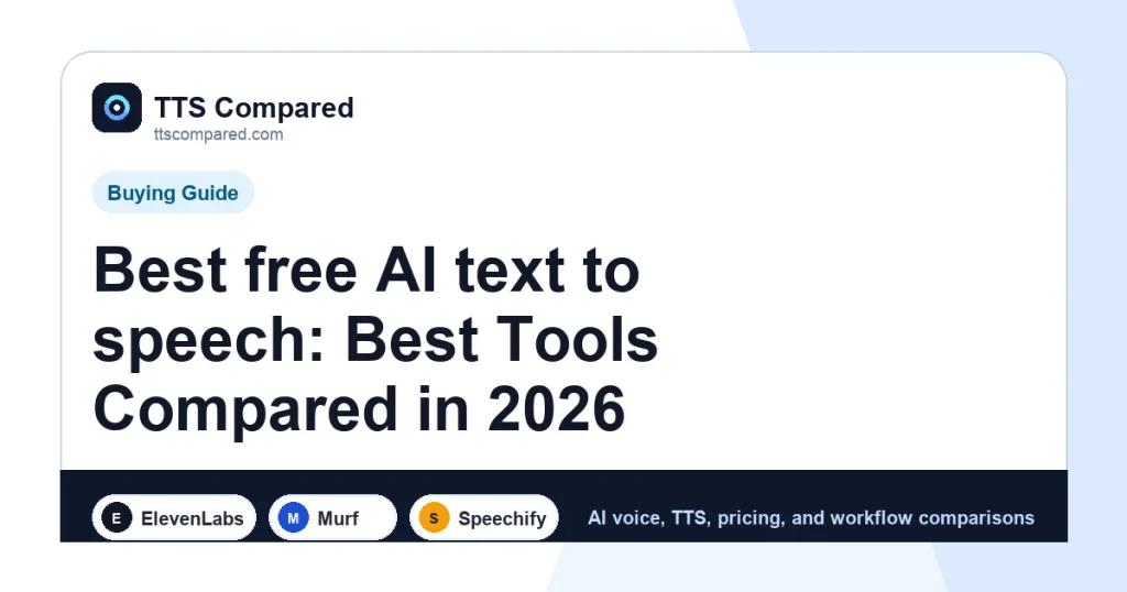 Best free AI text to speech: Best Tools Compared in 2026 cover image