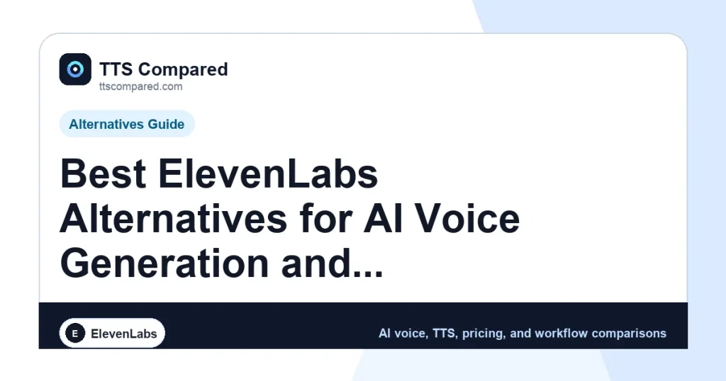 Best ElevenLabs Alternatives for AI Voice Generation and Text-to-Speech in 2026 cover image