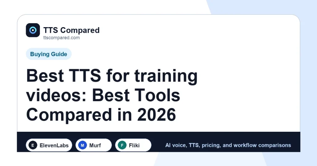 Best TTS for training videos: Best Tools Compared in 2026 cover image