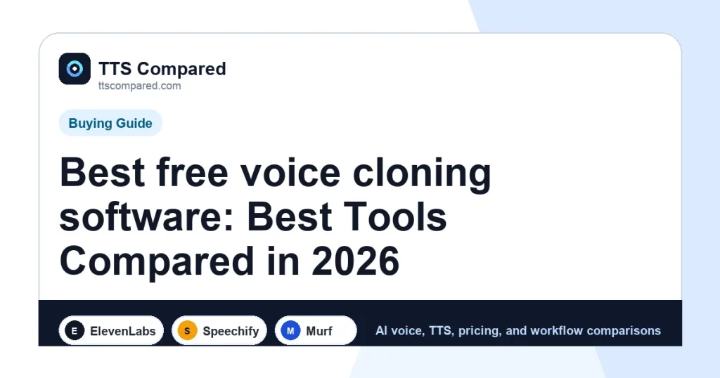 Best free voice cloning software: Best Tools Compared in 2026 cover image