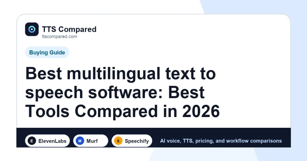 Best multilingual text to speech software: Best Tools Compared in 2026 cover image