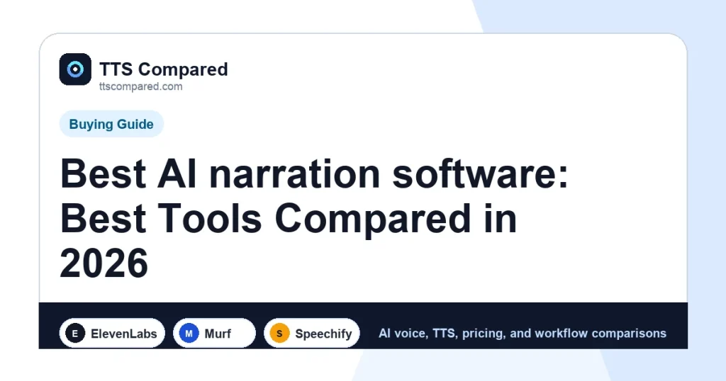 Best AI narration software: Best Tools Compared in 2026 cover image