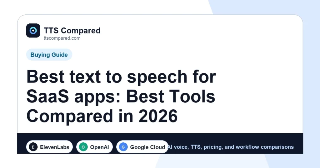 Best text to speech for SaaS apps: Best Tools Compared in 2026 cover image
