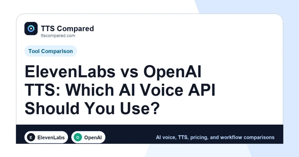 ElevenLabs vs OpenAI TTS: Which AI Voice API Should You Use? cover image