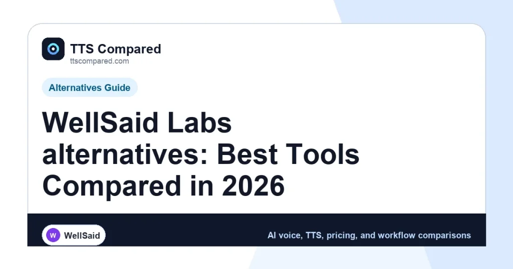 WellSaid Labs alternatives: Best Tools Compared in 2026 cover image