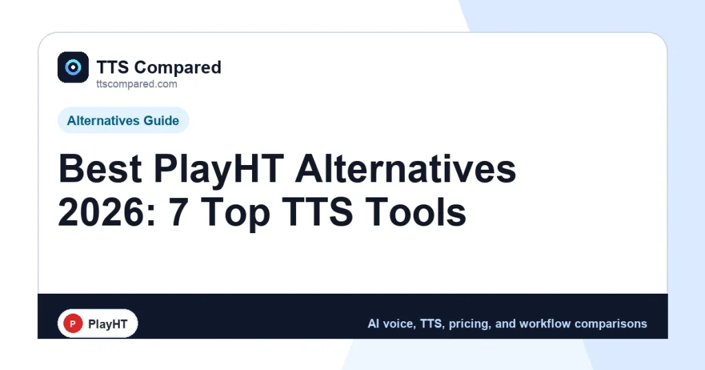 Best PlayHT Alternatives 2026: 7 Top TTS Tools cover image