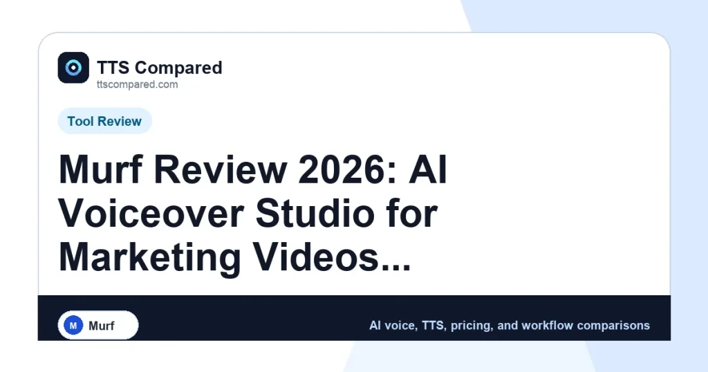 Murf Review 2026: AI Voiceover Studio for Marketing Videos, Training & Business Narration cover image