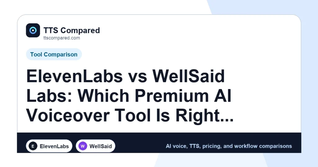 ElevenLabs vs WellSaid Labs: Which Premium AI Voiceover Tool Is Right for You? cover image