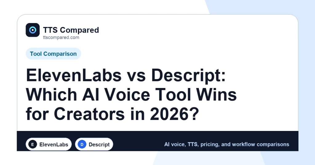 ElevenLabs vs Descript: Which AI Voice Tool Wins for Creators in 2026? cover image