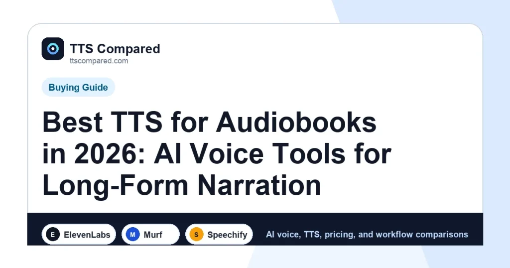 Best TTS for Audiobooks in 2026: AI Voice Tools for Long-Form Narration cover image