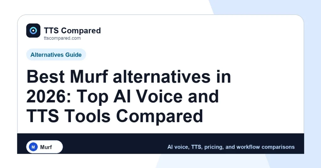 Best Murf alternatives in 2026: Top AI Voice and TTS Tools Compared cover image