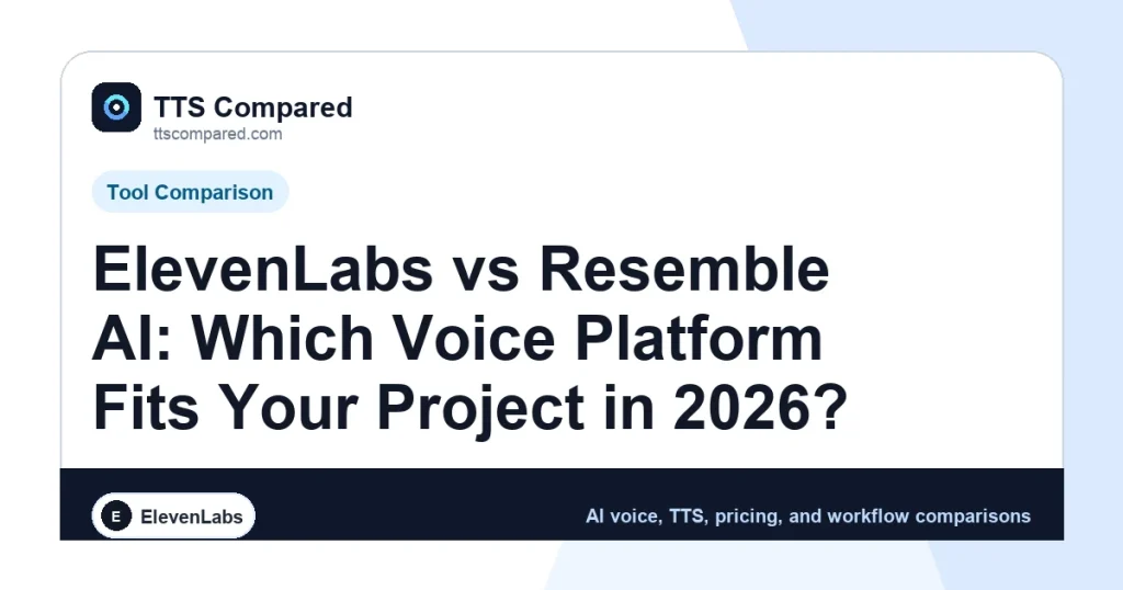 ElevenLabs vs Resemble AI: Which Voice Platform Fits Your Project in 2026? cover image
